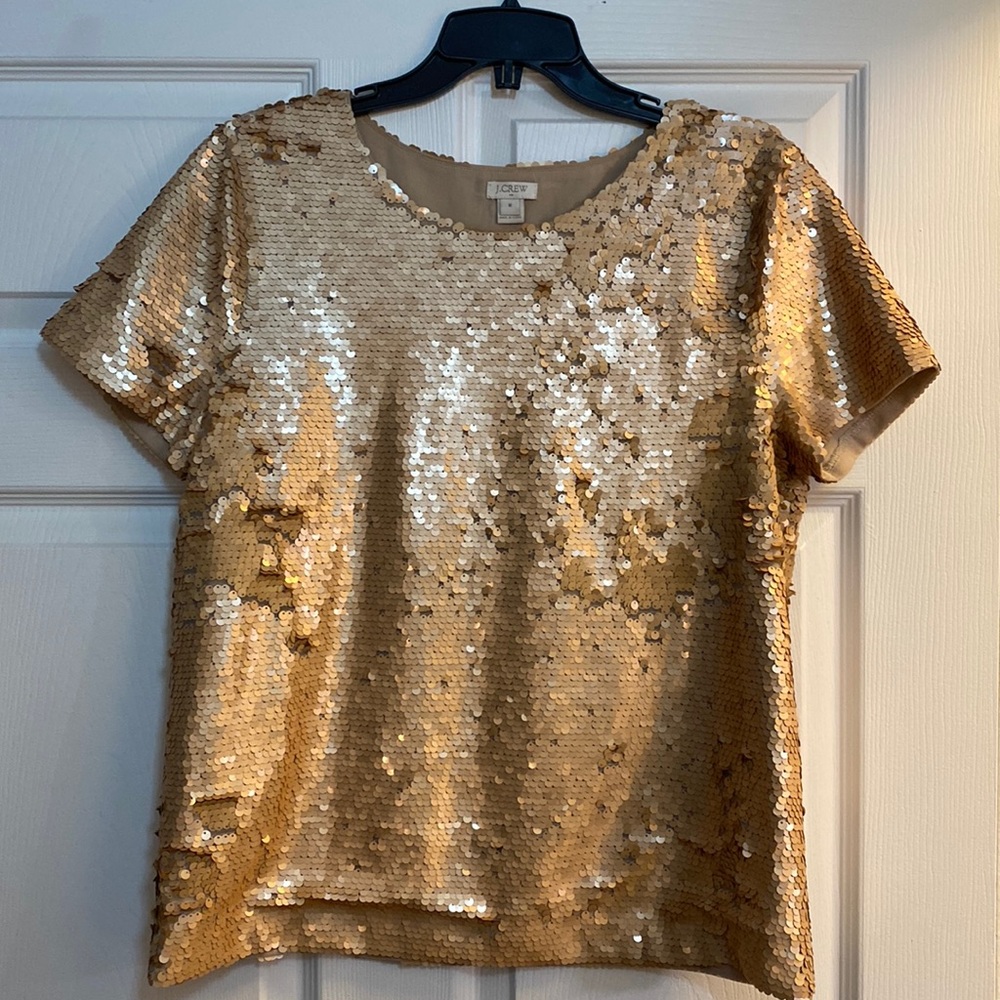 J. Crew Gold Sequin T-Shirt